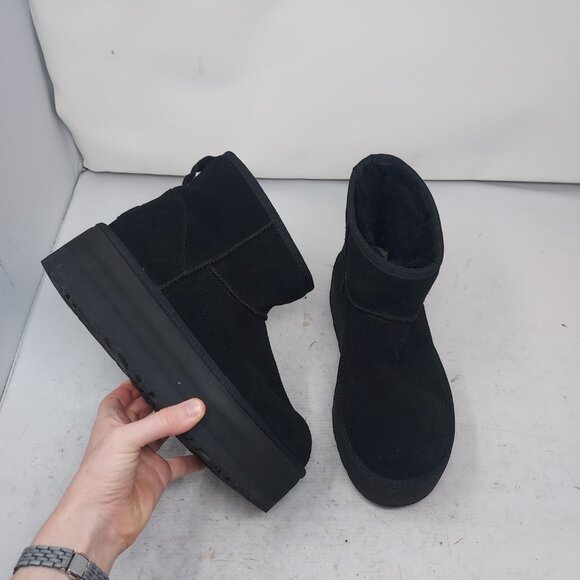 UGG Shoes - UGG Black Platform Winter MIni Short Boot